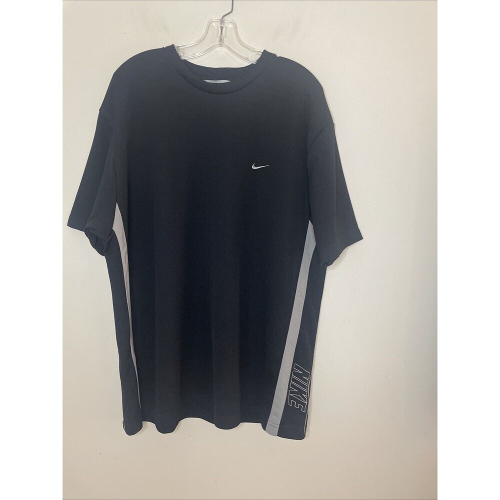 Nike Men’s Vintage Shirt Black Gray Jersey Workout Logo Trim XXL, 2XL